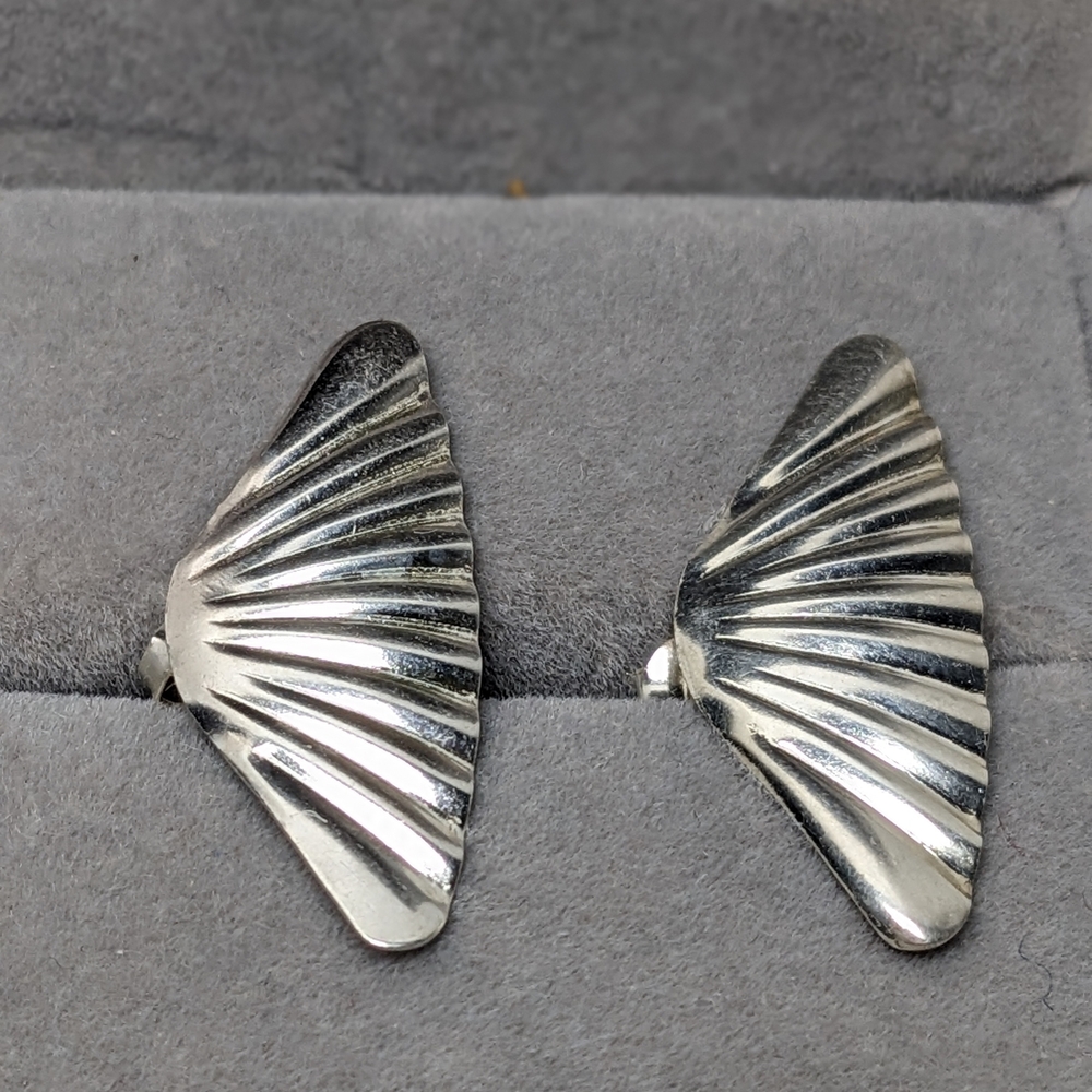 925 Sterling Silver Wings Earrings  Elegant Textured Design Gift Ready New